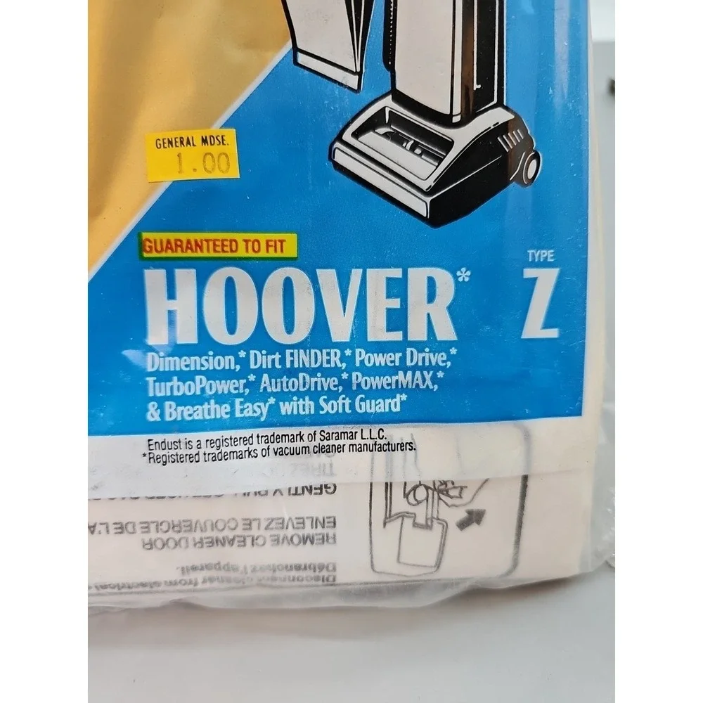New Genuine Hoover Microfilter Type Z Endust 3‎ Count New